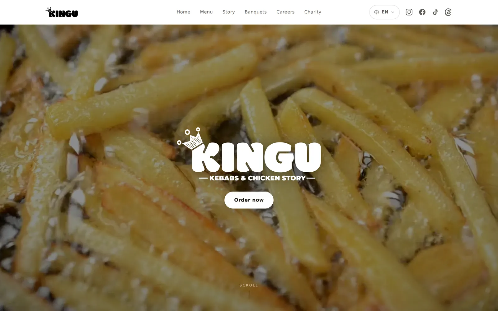 Kingū restorāna mājaslapas dizains un web izstrāde